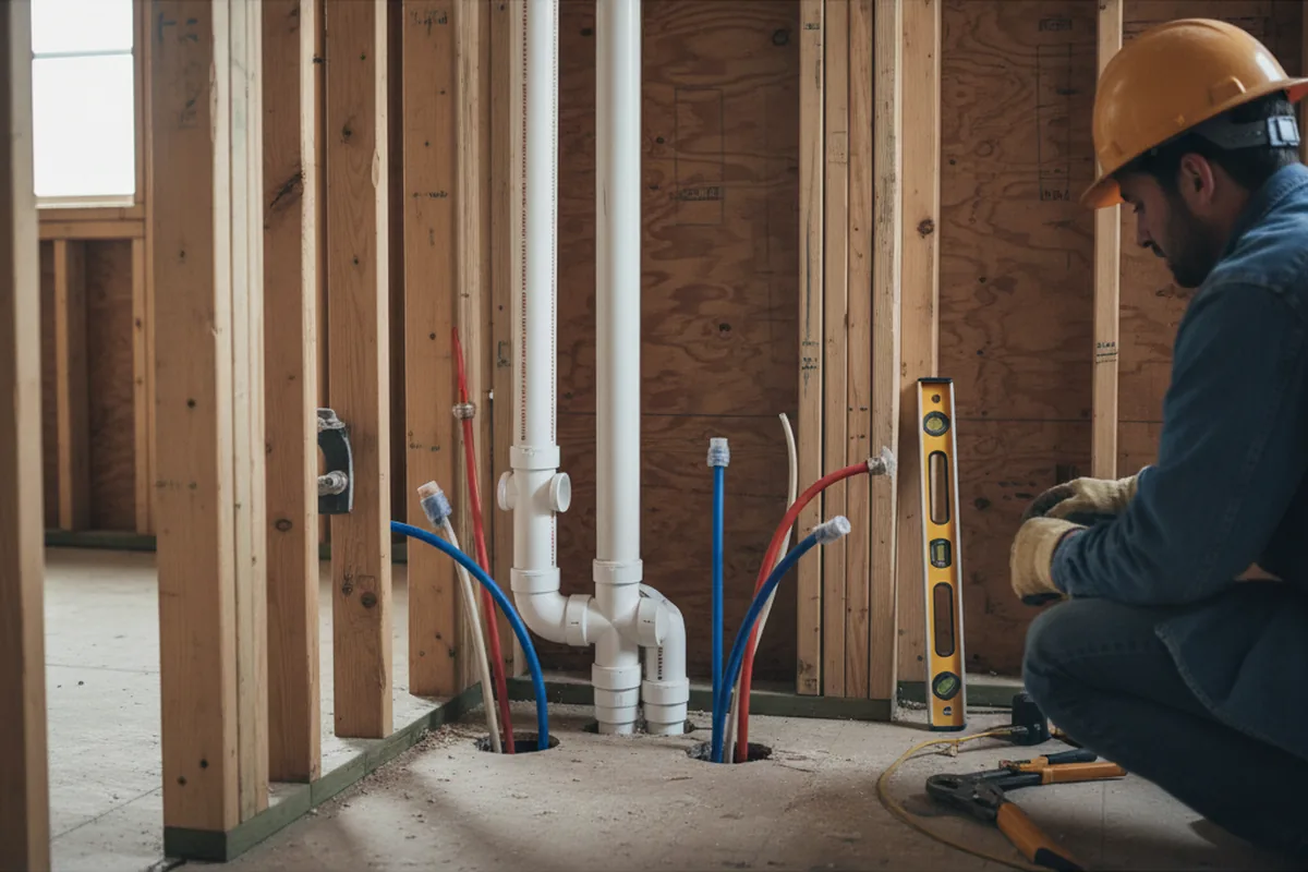 Drain and supply rough-in during Leak Detection in Pungoteague